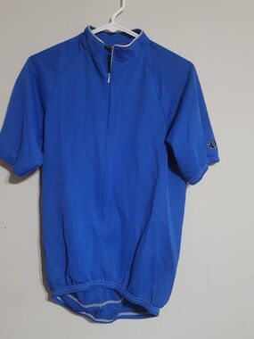 Pearl Izumi Cycling Jersey Adult Medium Blue Lightweight 1/4 Zip Pockets Euc